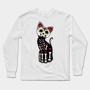 Dia de los muerto gato Long Sleeve T-Shirt